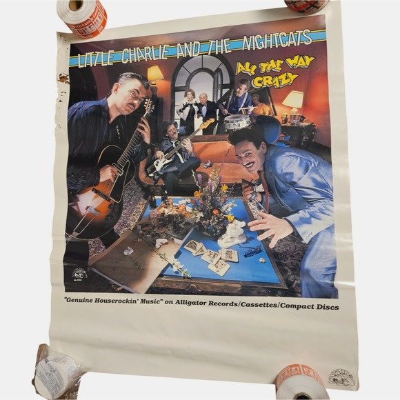 Little Charlie & The Nightcats All The Way Crazy 23x28 Vintage 1987 Promo Poster